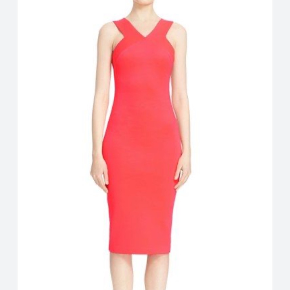 Ted Baker Hot Pink Midi Vadena Dress